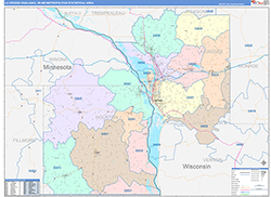 La Crosse-Onalaska Metro Area Wall Map Color Cast Style 2026